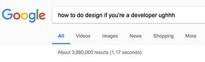 How to do design if you're a developer as a Google search