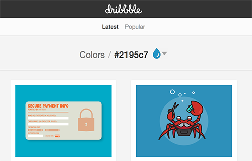 View designs on Dribbble by hex code