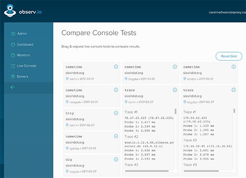 Comparison View: Drag & Drop layout