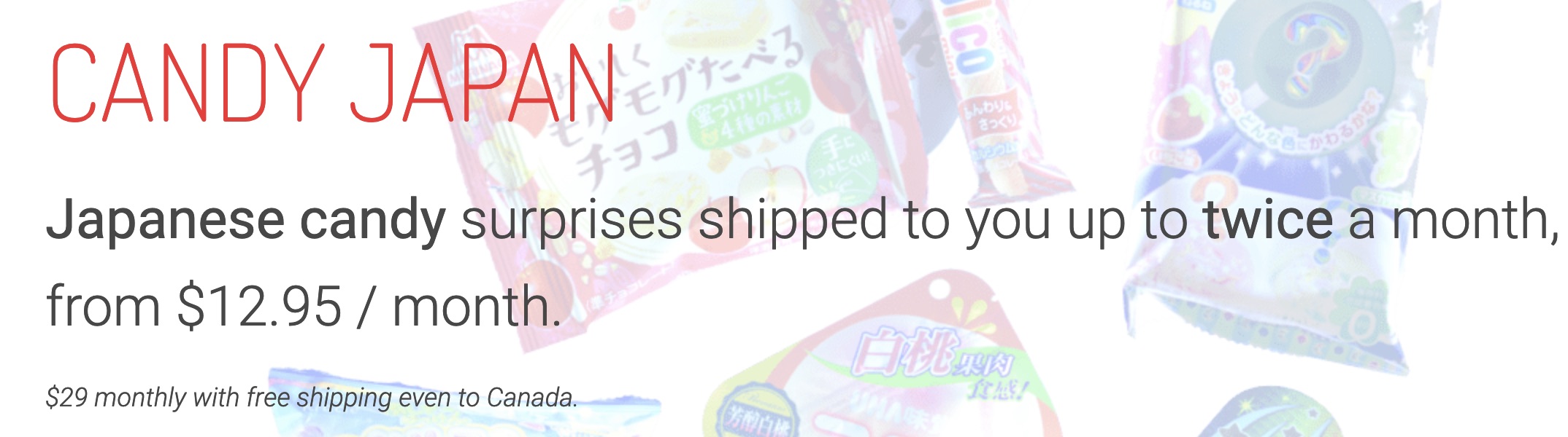 Candy Japan pricing and shipping in Canada