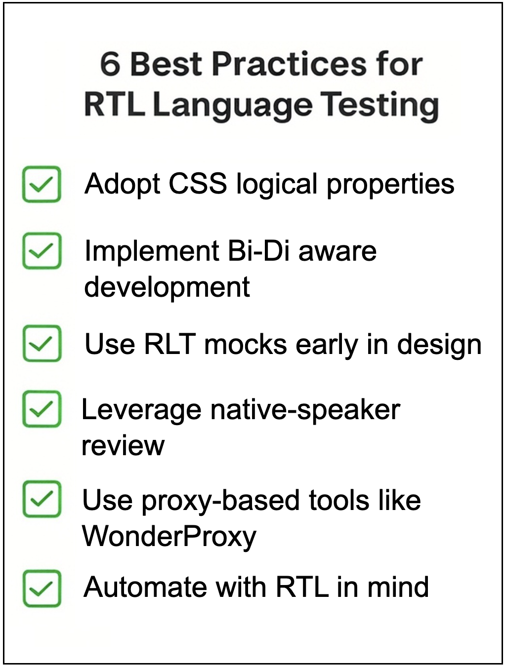 Overcoming Challenges in Right-to-Left Language Testing