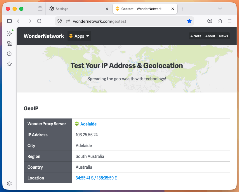 Firefox test website