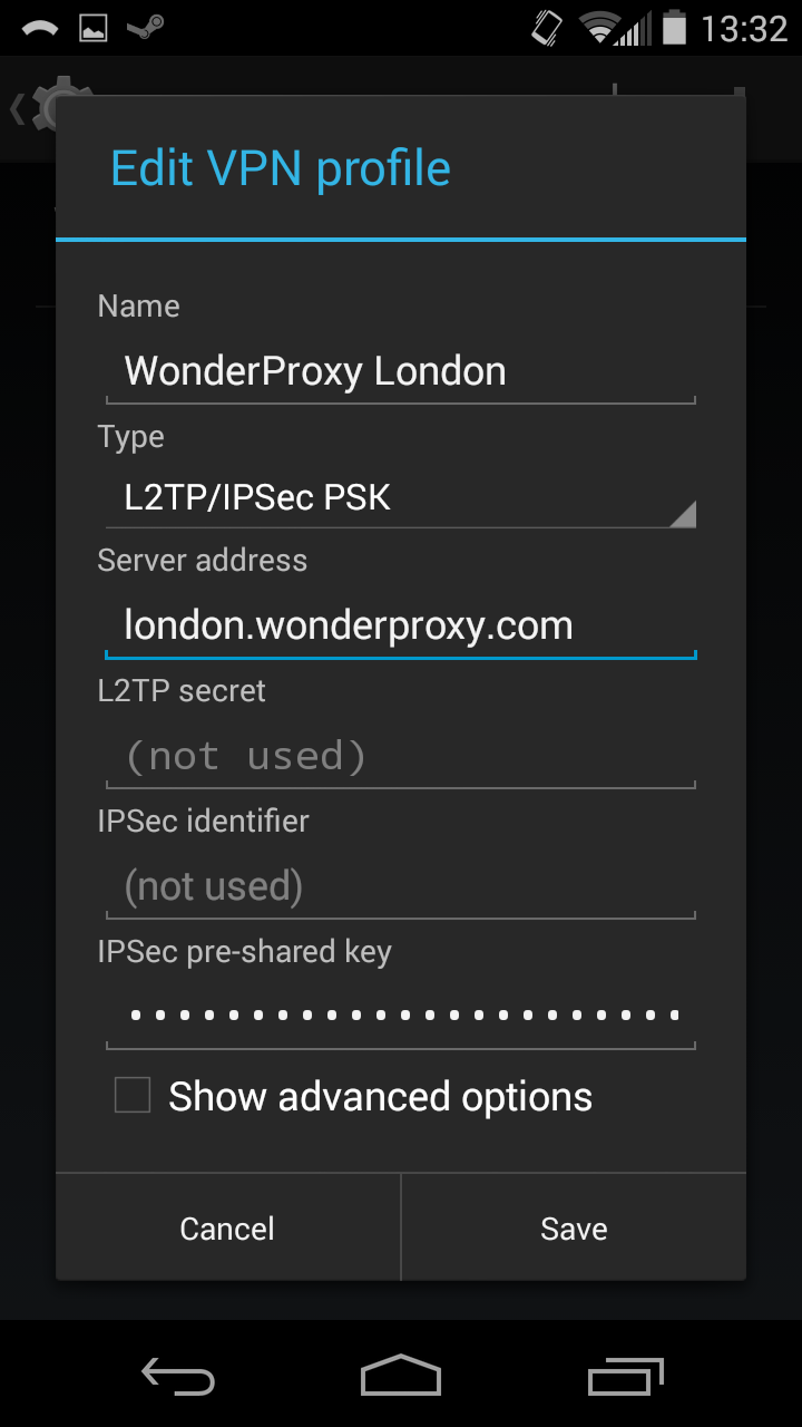 setting up vpn android phone